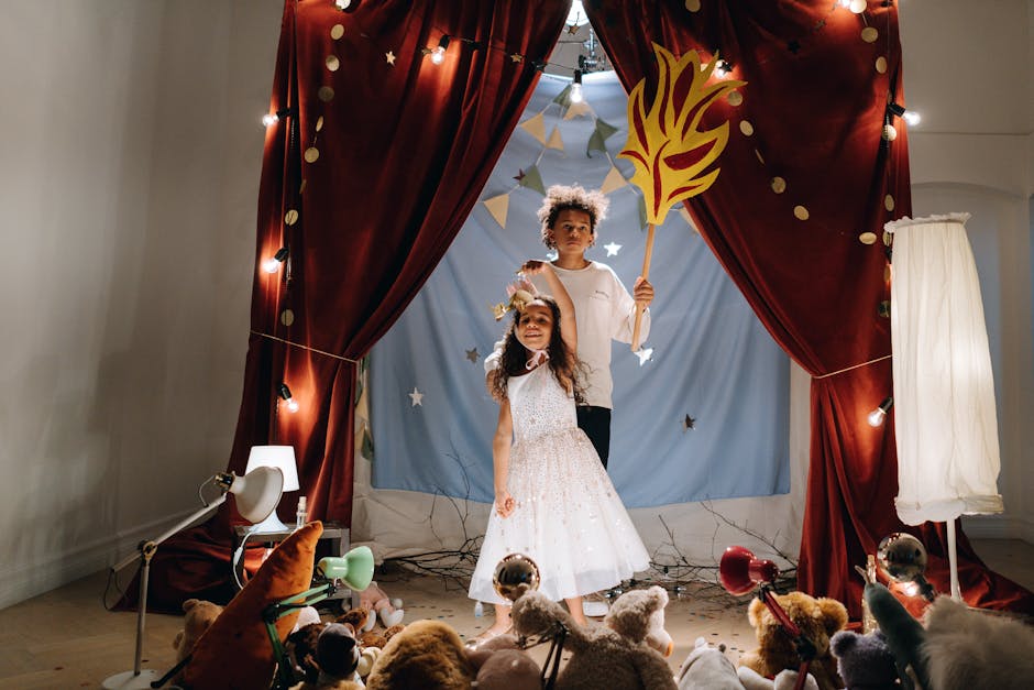 Children in costumes playing together